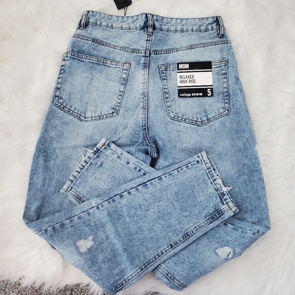 New! Refuge Denim Mom Relax High Rise Distressed Ripped Jeans. Size 5. - Picture 5 of 11